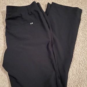 Men's Under Armour Jogging Pants Size 34 x 32 Black Zip Fly Button Enclosure